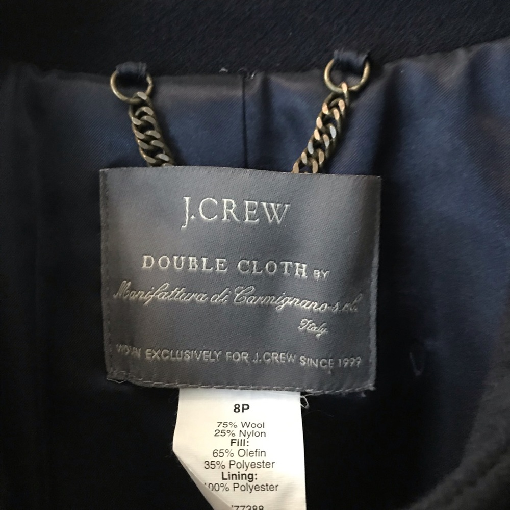 • SOLD • J. Crew Double Cloth Wool Coat - Navy, 8P - Picture 2 of 6